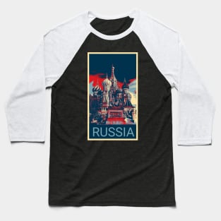 Moscow Russia in Shepard Fairey style design Baseball T-Shirt